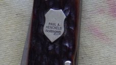 Paul A. Henckels Hobo Slot Knife Beautifull Brown Jigged Bone Handles