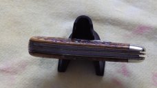 Easy Opener Jack Knife Clipper Knife Co. 1900-1920 Brown Jigged Bone Handles