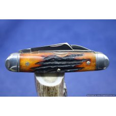 Tuna Valley Cutlery Amber Stag Cattleman Knife. #574