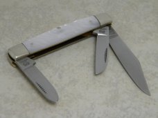 Bulldog Brand Germany Imitation Pearl "Anno Domini 2000 Bulldog Brand" Etch Stockman Knife