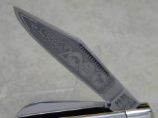 Bulldog Brand Germany Imitation Pearl "Anno Domini 2000 Bulldog Brand" Etch Stockman Knife