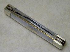 Bulldog Brand Germany Imitation Pearl "Anno Domini 2000 Bulldog Brand" Etch Stockman Knife