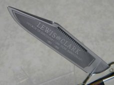 Bulldog Brand Germany Orange Blue Black "Lewis & Clark" Swing Guard Lockback Knife