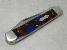 Bulldog Brand Germany Orange Blue Black "Lewis & Clark" Swing Guard Lockback Knife