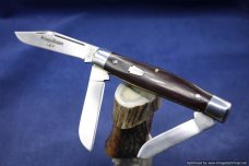 Schatt & Morgan #49 Maroon Micarta Large Stockman.   #1737