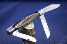 Schatt & Morgan #49 Maroon Micarta Large Stockman.   #1737