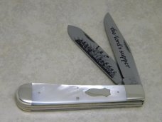 Bulldog Brand Germany quotthe Lords supperquot Genuine Mother of Pearl Giant Trapper Knife c1998