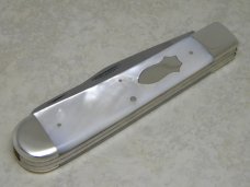 Bulldog Brand Germany "the Lord's supper" Genuine Mother of Pearl Giant Trapper Knife c.1998