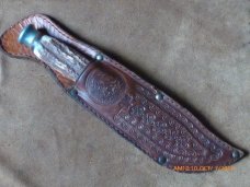 MONARCH 2151 Made in JAPAN FIXED BLADE KNIFE - 9" with leather sheath 