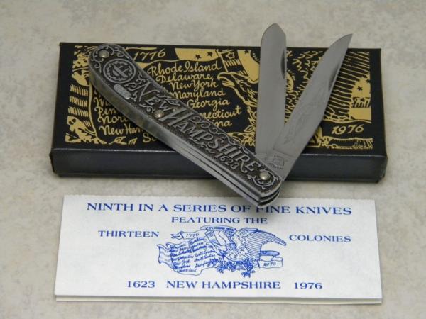 SW CUT USA (Schrade) TC-9 Limited Edition 13 Colonies "New Hampshire 1623" Trapper Knife in Box SW CUT USA (Schrade) TC-9 Limited Edition 13 Colonies "New Hampshire 1623" Trapper Knife in Box