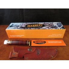 SOLD Marbles USA Plainsman Knife 80502 Leather/Al handle 11-30