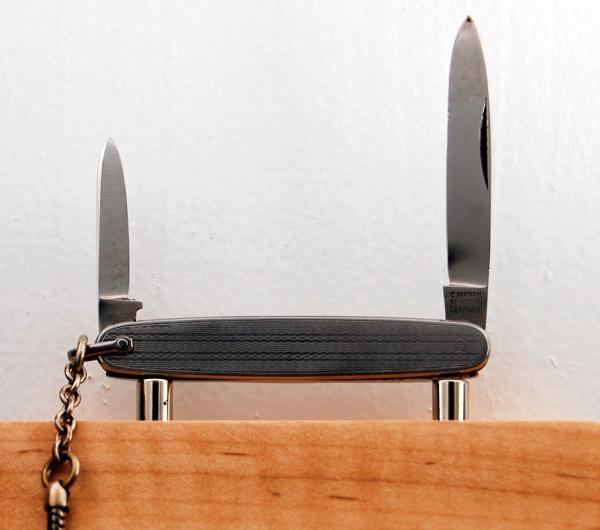 C. Bertram 2-Blade 2 5/8" Long Pen Knife In Excellent Condition With Stainless Steel Covers (931) C. Bertram 2-Blade 2 5/8" Long Pen Knife In Excellent Condition With Stainless Steel Covers (931)