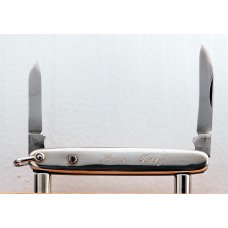 Voos 2-Blade 2 9/16" Long Pen Knife In Excellent Condition With Nickel Silver Covers (932)