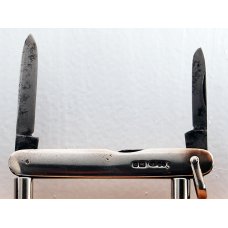 Unknown 2-Blade 2 5/8" Long Pen Knife In Very Good Condition With Sterling Silver Covers (940)
