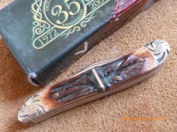 FROST 35TH ANNIVERSARY PEANUT 35-107TRB FOLDING KNIFE - MINT