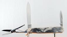 Voss Cutlery 4-Blade 2 3/4" Long Pen Knife In Very Good Condition With Sterling Silver Covers (943)
