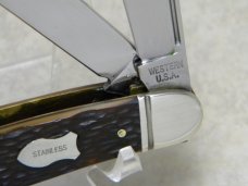 Western USA Stainless Delrin S-742 Large Stockman Knife