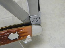 Western USA Stainless Delrin W338 Large Stockman Knife