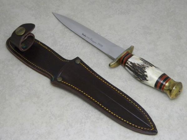 Linder Solingen Germany Genuine Stag 440 Stainless INOX Rostfrei Dagger Fixed Blade Sheath Knife