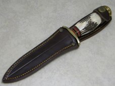 Linder Solingen Germany Genuine Stag 440 Stainless INOX Rostfrei Dagger Fixed Blade Sheath Knife