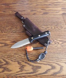 L.T. WRIGHT GENESIS SCANDI KNIFE,  A2 Steel, Black Micarta Handle