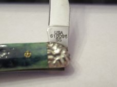 Case XX Green Bone South Paw By Brain Yellowhorse  Tiny Texas Toothpick Pattern # 610096 