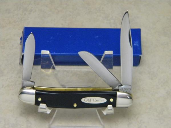 Old Cutler USA  (Made by Colonial) Slick Black Small Stockman Knife in Box