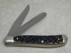 Heritage Schrade + USA Jigged Delrin H194 Slimline Trapper Farmers Jack Knife