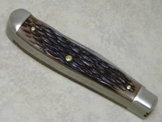 Heritage Schrade + USA Jigged Delrin H194 Slimline Trapper Farmers Jack Knife