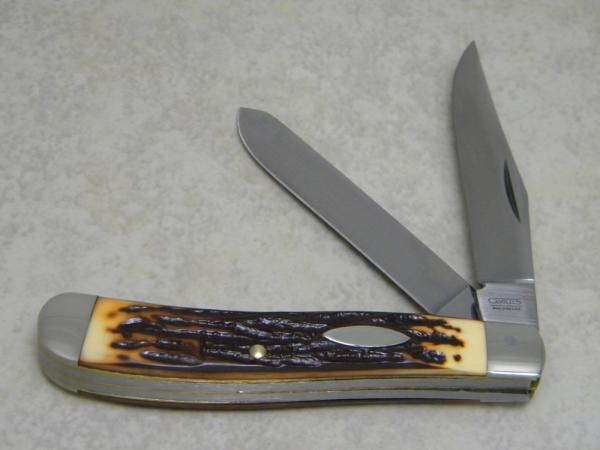 Camillus New York USA Imitation Stag Slimline Trapper Farmers Jack Knife Camillus New York USA Imitation Stag Slimline Trapper Farmers Jack Knife
