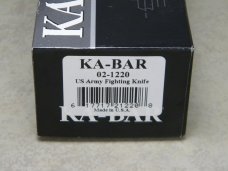 Ka-Bar Olean, NY Stacked Leather #1220 US ARMY Fixed Blade Fighting Knife & Sheath in Box c.2001