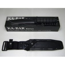 Ka-Bar Olean, NY #1211 USA Black Kraton Fixed Blade Fighting Knife & Kydex Sheath in Box c.2001