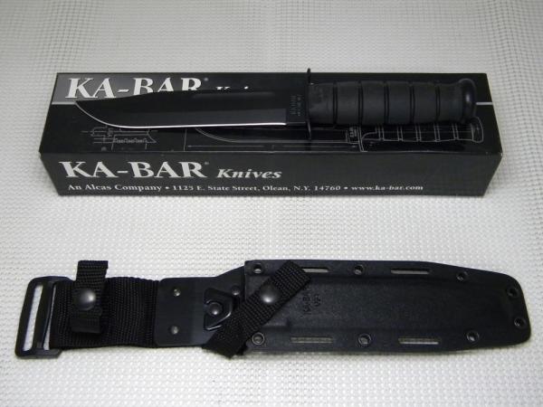 Ka-Bar Olean, NY #1211 USA Black Kraton Fixed Blade Fighting Knife & Kydex Sheath in Box c.2001 Ka-Bar Olean, NY #1211 USA Black Kraton Fixed Blade Fighting Knife & Kydex Sheath in Box c.2001