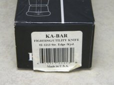 Ka-Bar Olean, NY #1211 USA Black Kraton Fixed Blade Fighting Knife & Kydex Sheath in Box c.2001