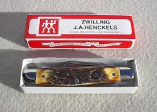 NEW IN BOX 2005 J. A. HENCKELS HK-25-S 4 BLADE GENUINE STAG STOCKMAN KNIFE