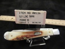 Case XX 1999 Vintage Stag Slim Line Trapper Pattern # V52048 SS 