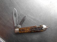 Easy Opener Jack Knife Camillus Bone handles  4 Line Tang Stamp