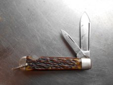 Easy Opener Jack Knife Camillus Bone handles  4 Line Tang Stamp