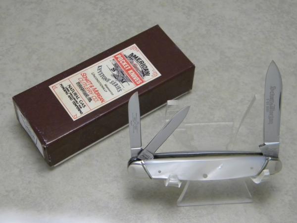 Schatt & Morgan Keystone Series XIX Pearl 053221 Whittler Knife in Box c.2009