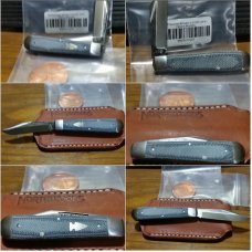 Northwoods Lincoln Jack new blue denim micarta 3 12 closed clip blade