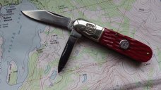Rough Rider RR289 2 Blade Barlow Jigged Red BoneHandles