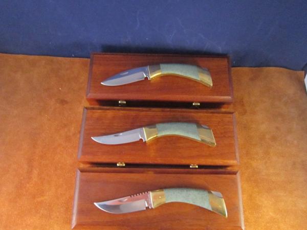 1980's Browning Jade Series Knives matched set of 3