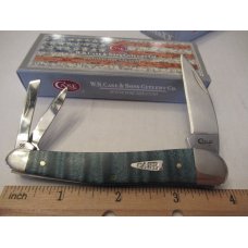 Case XX 2019 Smooth Turquoise Curly Maple Seahorse Whittler Pattern # 7355WH SS
