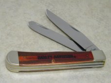 Case XX USA 2017 Smooth Natural Cinnamon Bone 6254 Harley Davidson Trapper Knife in Display Box