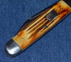 Queen City Equal End Pocket Knife * Early Winterbottom Bone * Circa 1933-40