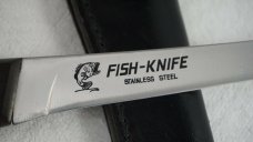 Vintage FISH-KNIFE Fillet Knife w/Original Leather Sheath - JAPAN