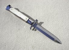 NEW OLD STOCK ITALIAN STILETTO 9" GENUINE BRAZILIAN HORN SWING GUARD KNIFE