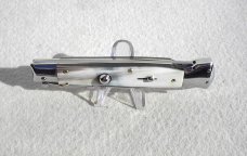 NEW OLD STOCK ITALIAN STILETTO 9" GENUINE BRAZILIAN HORN SWING GUARD KNIFE