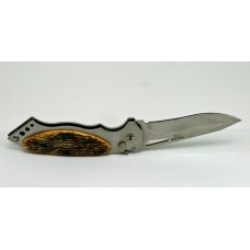 X3M1 SWITCHBLADE WOOD GRAIN PATTERN - STAINLESS STEEL 4 5/8" NEW NO BOX