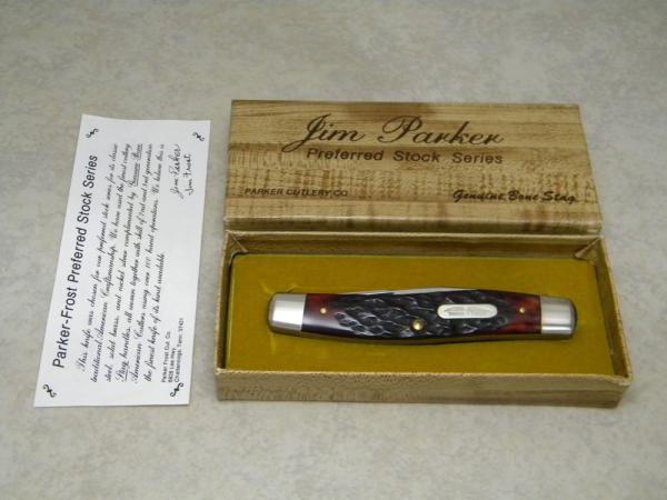 Parker-Frost USA 1978-3 (Schrade USA) Preferred Stock Series Red Bone Muskrat Knife in Box
